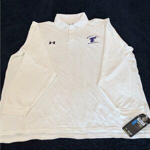 Under Armour White Long Sleeve Polo
